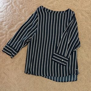 Navy/Ivory Stripped Blouse